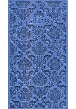 Kalendarz 2019 A6 tygodniowy relief zgaszony niebieski