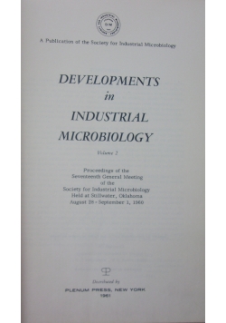 Developments in industrial microbiology
