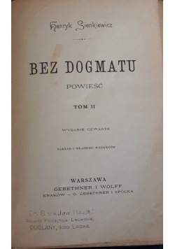Bez dogmatu, tom 2, 1898 r.