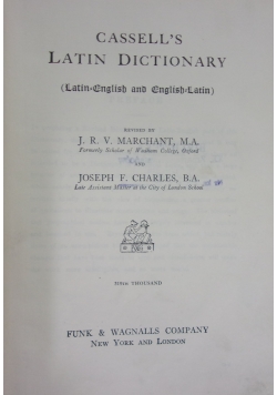 Cassell's Latin Dictionary, ok. 1940 r.
