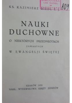 Nauki duchowne, 1932 r.