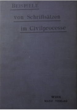 Beispiele von Schriftsatzen im Civilprocesse ,1900 r.