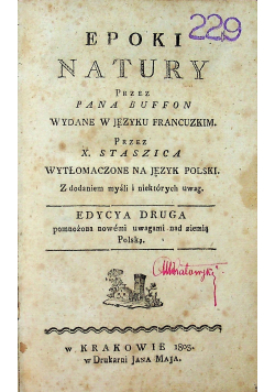 Epoki natury Edycya Druga 1803 r