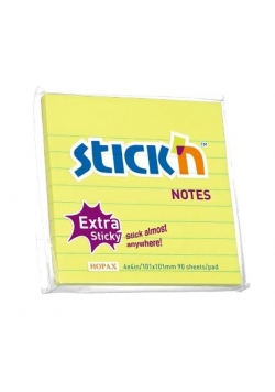 Notes samoprz. extra sticky żółty neon linia