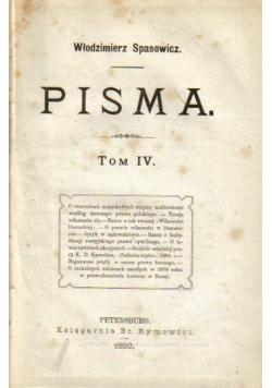 Pisma tom IV 1892r.