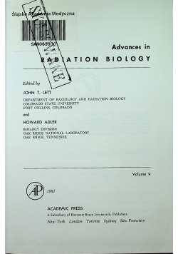 Advences in Radiotion Biology volume 9