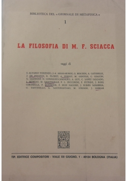 La folisofia di M. F. Sciacca