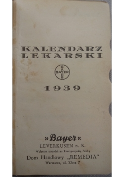 Kalendarz lekarski, 1939r