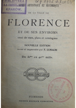 Guide de Florence et de ses environs 1923 r