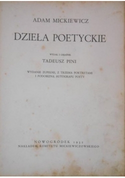 Dzieła poetyckie, 1932 r.