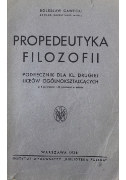 Propedeutyka Filozofii 1938 r.