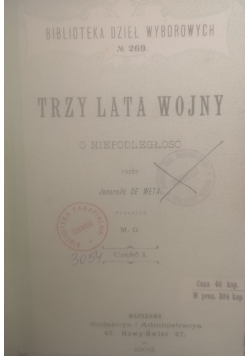 Trzy lata wojny o niepodległość część 1 , 1903 r.