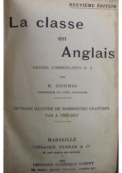 La classe en Anglais 1925 r.