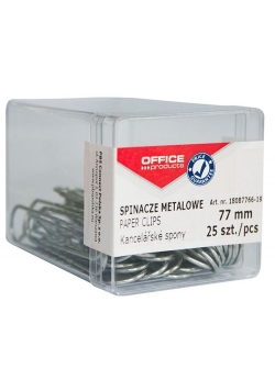 Spinacze metalowe 77 mm 25 sztuk srebrne