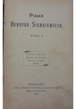 Pisma Henryka Sienkiewicza tom I,  1899 r.