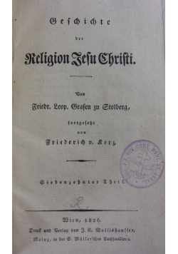 Geschichte der Religion Jesu Christi, 1826 r.