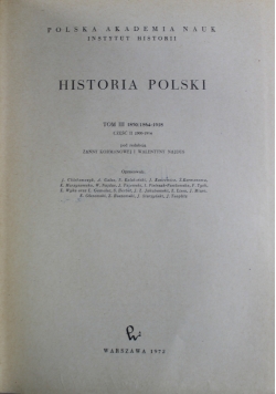 Historia Polski  tom III Cz II