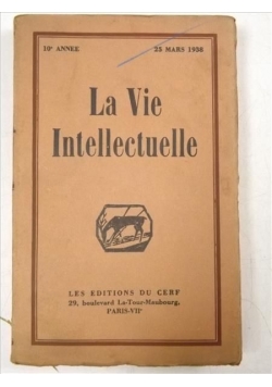 La Vie Intellectuelle, 1938 r.