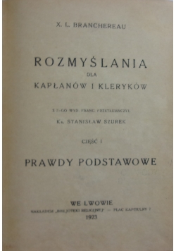 Rozmyślania dla kapłanów i kleryków, 1923 r.