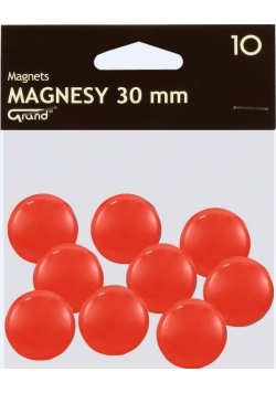Magnes 30mm czerwony 10szt GRAND