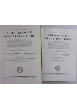 Chirurgische Operationslehre Band III, IV, 1933 r.