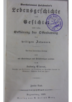 Lebensgechichte und Gesichte, 1849 r.