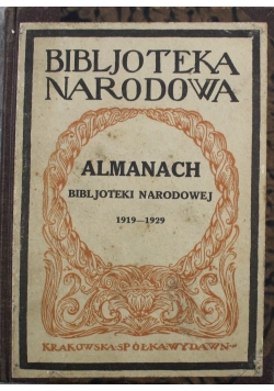 Almanach bibljoteki narodowej 1929 r.