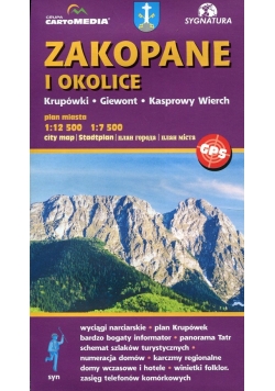 Zakopane i okolice plan miasta 1:12 500