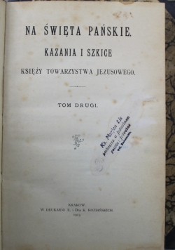 Na święta pańskie kazania i szkice 1913 r.