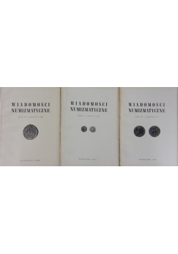 Wiadomości numizmatyczne, zestaw 3 książek