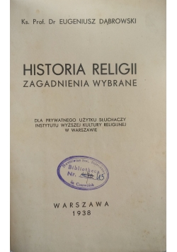 Historia Religii ,1938 r.