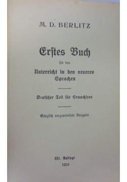 Erstes Buch, 1929 r.