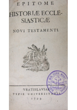Historiae Ecclesiasticae,1793r.