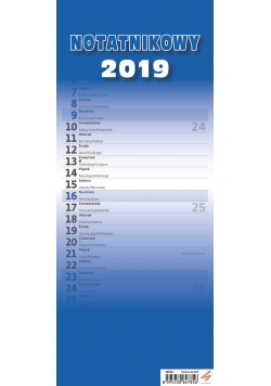 Kalendarz notatnikowy niebieski 2019
