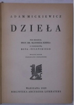Dzieła, tom XI i XII, 1929 r.