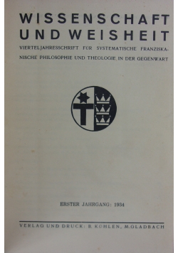 Wissenschaft und Weisheit, 1934r.