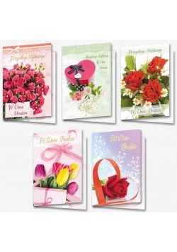 Karnet B6 Okoliczn. Brokat Urodziny (10szt) MIX