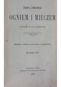 Ogniem i mieczem, tom IV, 1889 r.