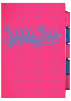 Kołozeszyt A4 Pukka Pad Neon Dots w kratkę 200 kartek różowy