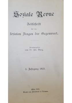 Soziale renue, 1903r.