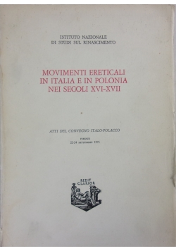 Movimenti Ereticali in Italia e in Polonia Nei Secoli XVI-XVII