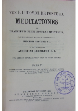 Meditationes, 1889 r.
