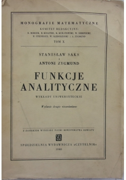 Funkcje analityczne, 1948r .