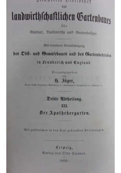 Illustrirte Bibliothek des landwirthschaftlichen Gartenbaues, 1859 r.