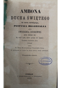 Ambona ducha świętego 1869 r.