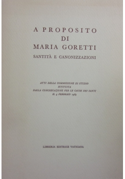 A proposito di Maria Goretti