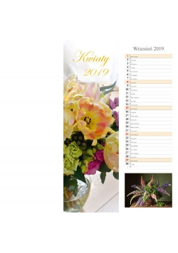 Kalendarz 2019 pasek 15x48 Kwiaty