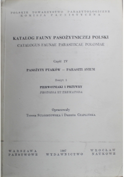 Katalog fauny pasożytniczej Polski cz 4 zeszyt 1
