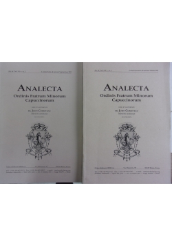 Analecta ordinid fratrum minorum capuccinorum vol. 119. zestaw 2 książek