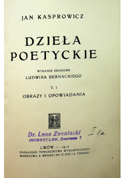 Kasprowicz Dzieła Poetyckie 1912r